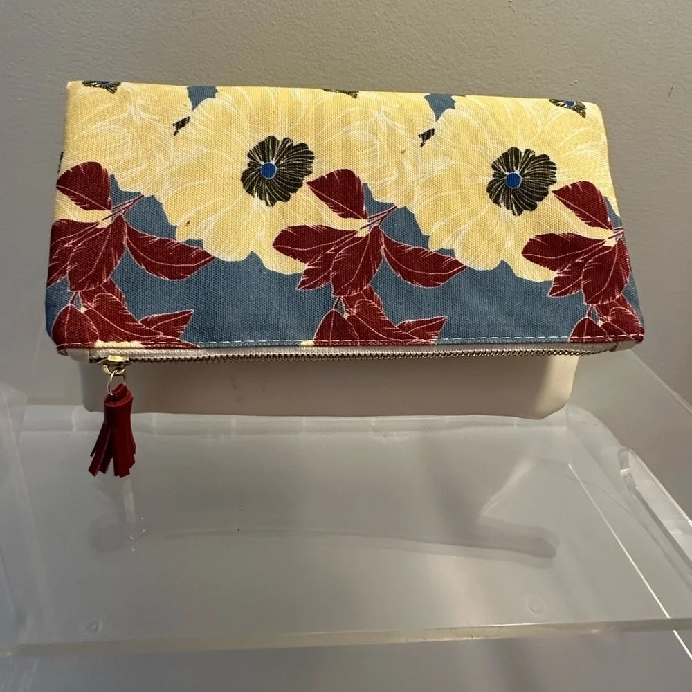 Rachel Pally REVERSIBLE Leather & Canvas Clutch